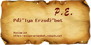 Pólya Erzsébet névjegykártya